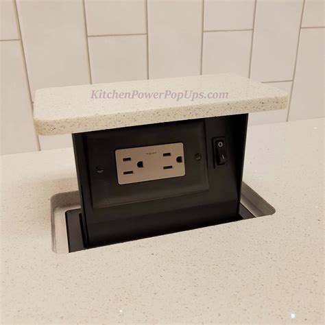 electrical pop up box|countertop pop up receptacle hidden.